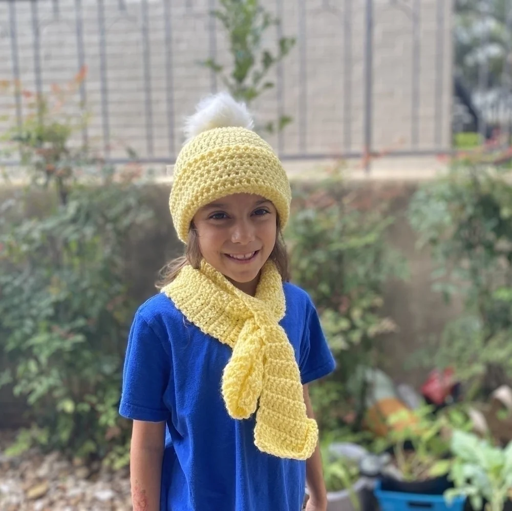Children's Crochet Hat and Scarf Set